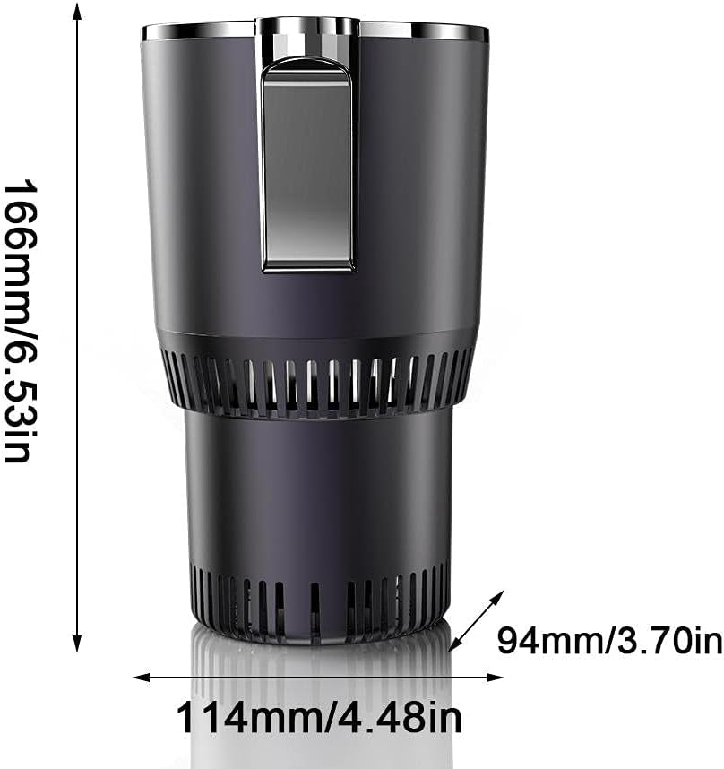 2-in-1 Smart Car Beverage Warmer and Cooler with Auto Insulation for Optimal Temperature Management (Black)