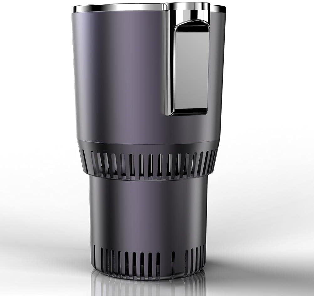 2-in-1 Smart Car Beverage Warmer and Cooler with Auto Insulation for Optimal Temperature Management (Black)