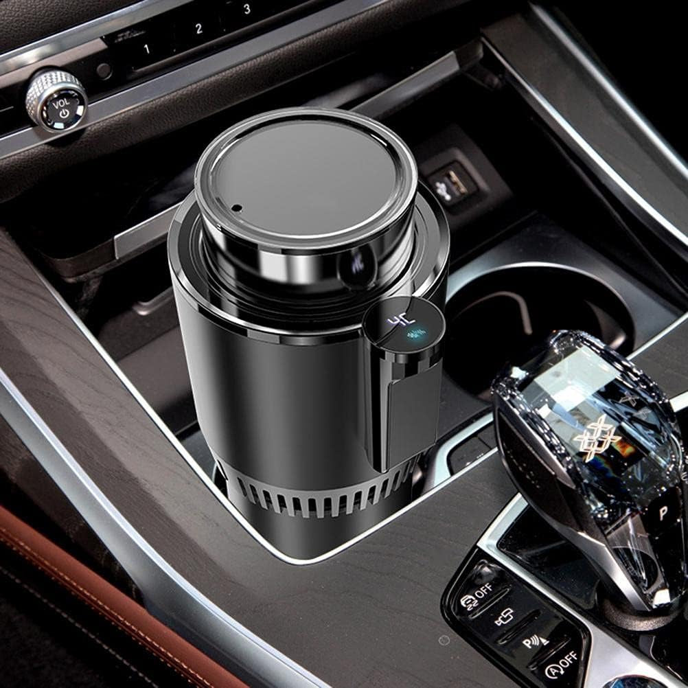 2-in-1 Smart Car Beverage Warmer and Cooler with Auto Insulation for Optimal Temperature Management (Black)