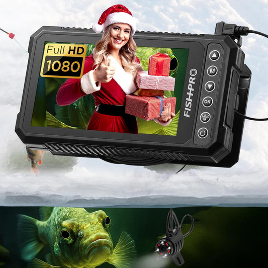 Fishpro® 2026 Enhanced 4.5'' True HD 1080P Underwater Fishing Camera - Ice Fishing Solution with 5,000mAh Battery, USB-C, IR+LED, and Fish Finder for Ice, Lake, and Kayak, 20M/66Ft