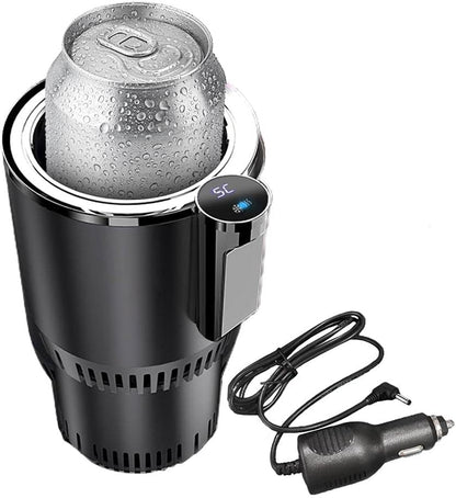 2-in-1 Smart Car Beverage Warmer and Cooler with Auto Insulation for Optimal Temperature Management (Black)