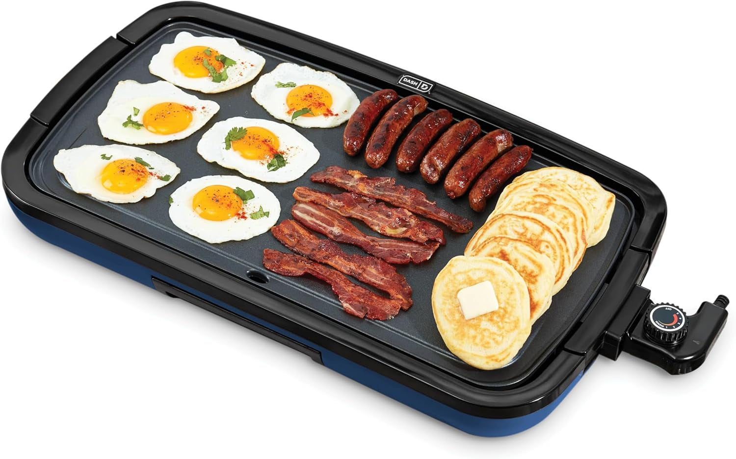 DASH Deluxe Everyday Electric Griddle with Removable Nonstick Cooking Plate, Dishwasher Safe, Includes Drip Tray and Recipe Book, 20” x 10.5”, 1500-Watt - Aqua