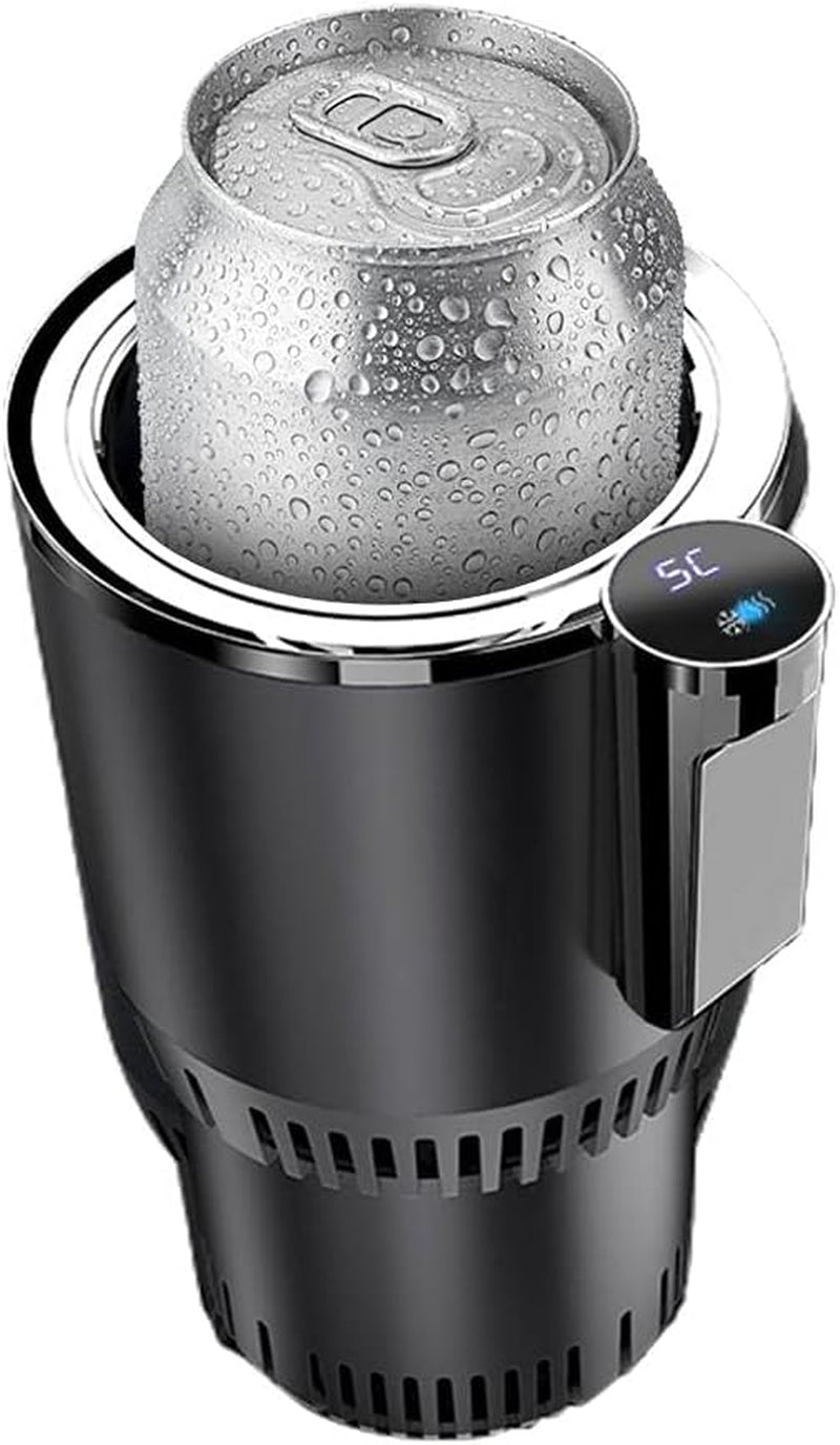 2-in-1 Smart Car Beverage Warmer and Cooler with Auto Insulation for Optimal Temperature Management (Black)