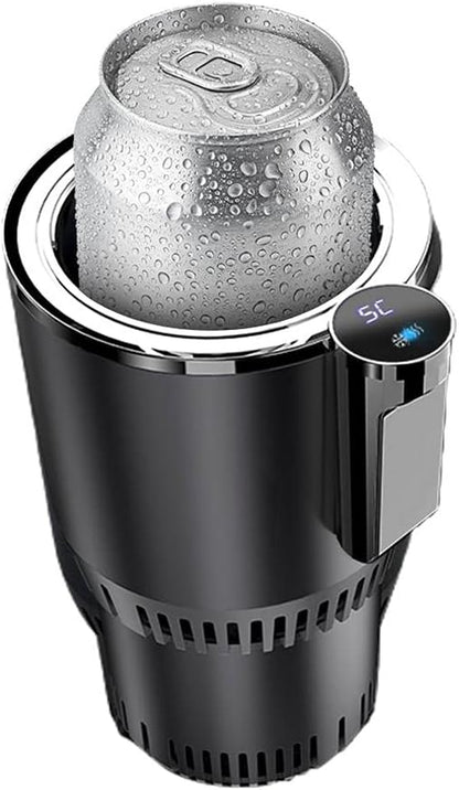 2-in-1 Smart Car Beverage Warmer and Cooler with Auto Insulation for Optimal Temperature Management (Black)