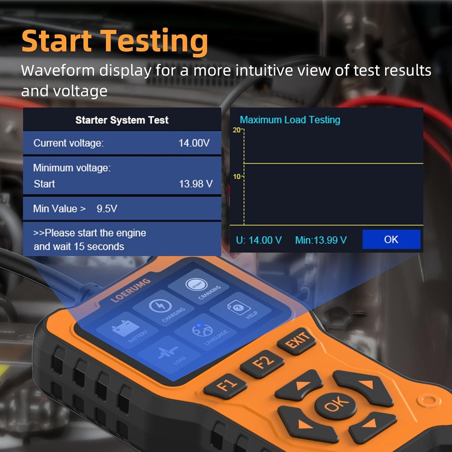 Professional Digital Battery Analyzer and Charging System Diagnostic Tool for 12V/24V Automotive, Truck, Marine, Motorcycle, SUV, and Boat Applications