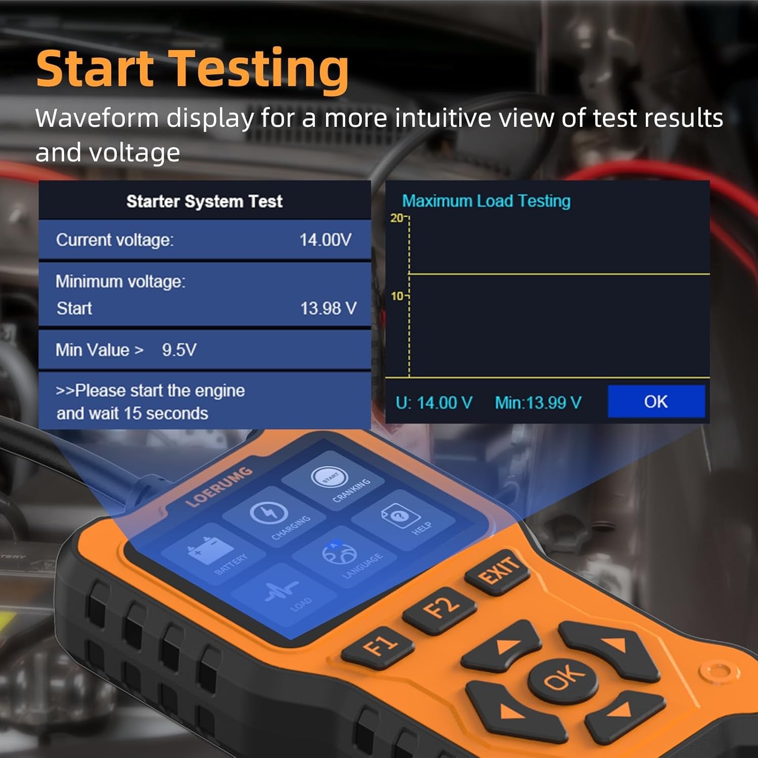 Professional Digital Battery Analyzer and Charging System Diagnostic Tool for 12V/24V Automotive, Truck, Marine, Motorcycle, SUV, and Boat Applications