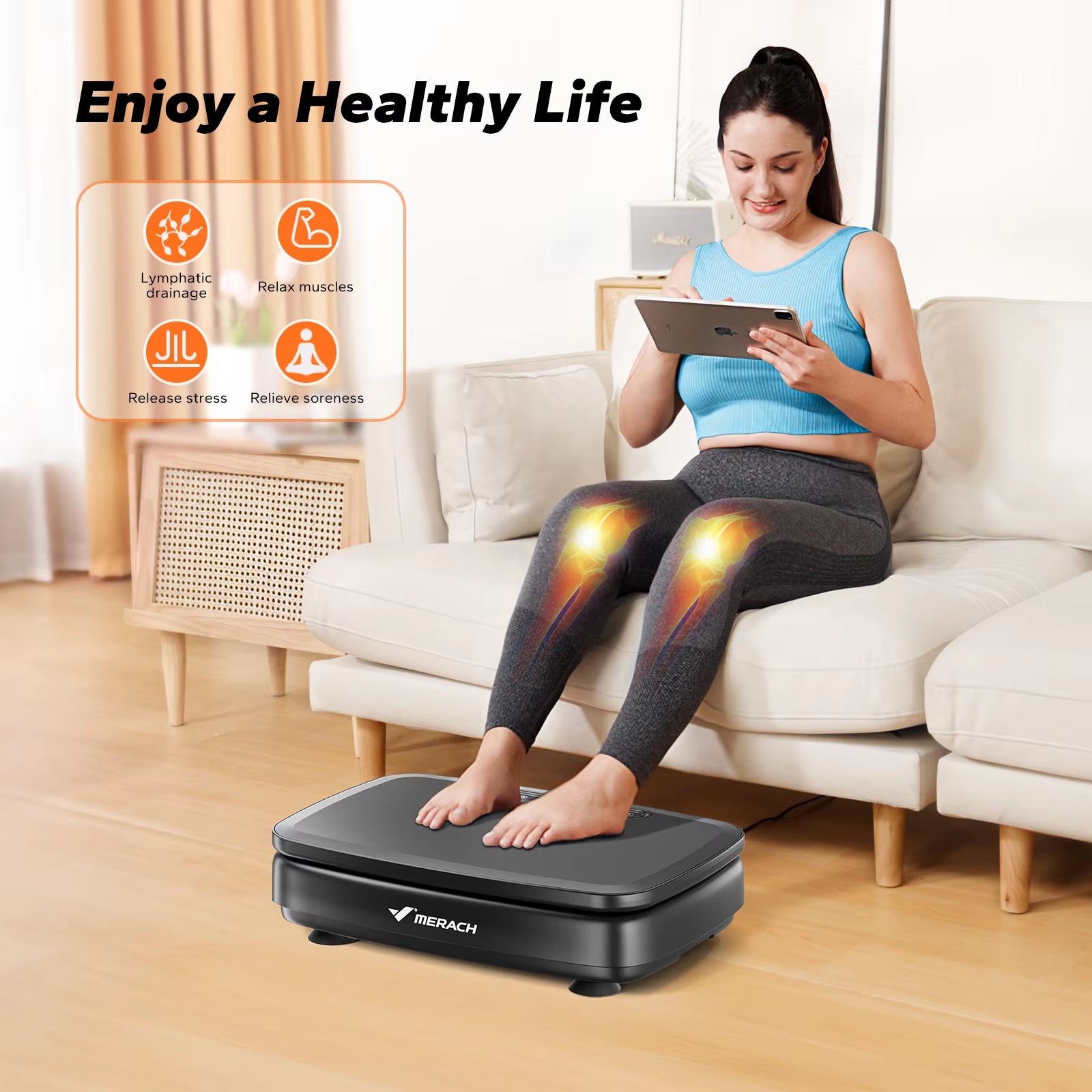 Vibration Plate Exercise Machine for Lymphatic Drainage, Pain Relief, Improved Sleep, Fat Burning, and Weight Loss