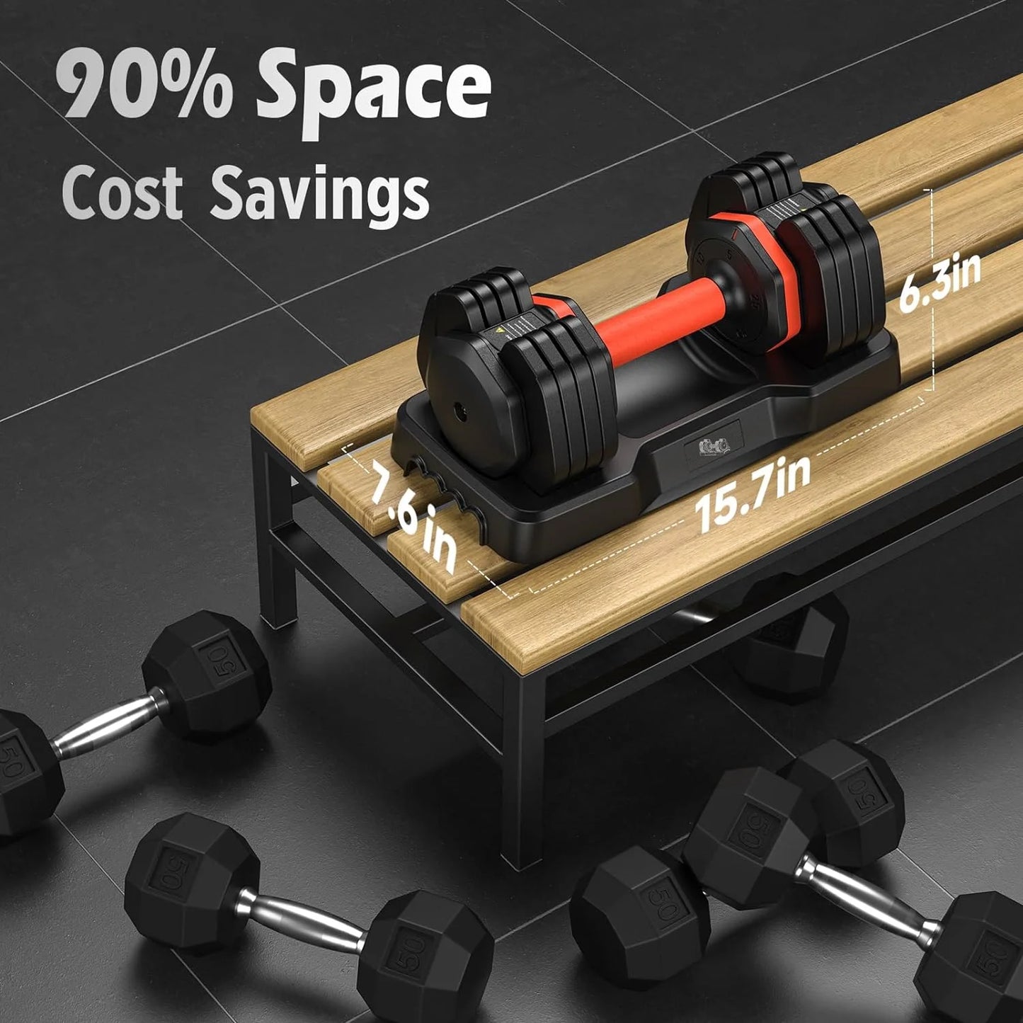 Adjustable Dumbbell Set - 25LB Pair with 5 Weight Options (5/10/15/20/25LB) and Anti-Slip Handle for Home Gym Fitness