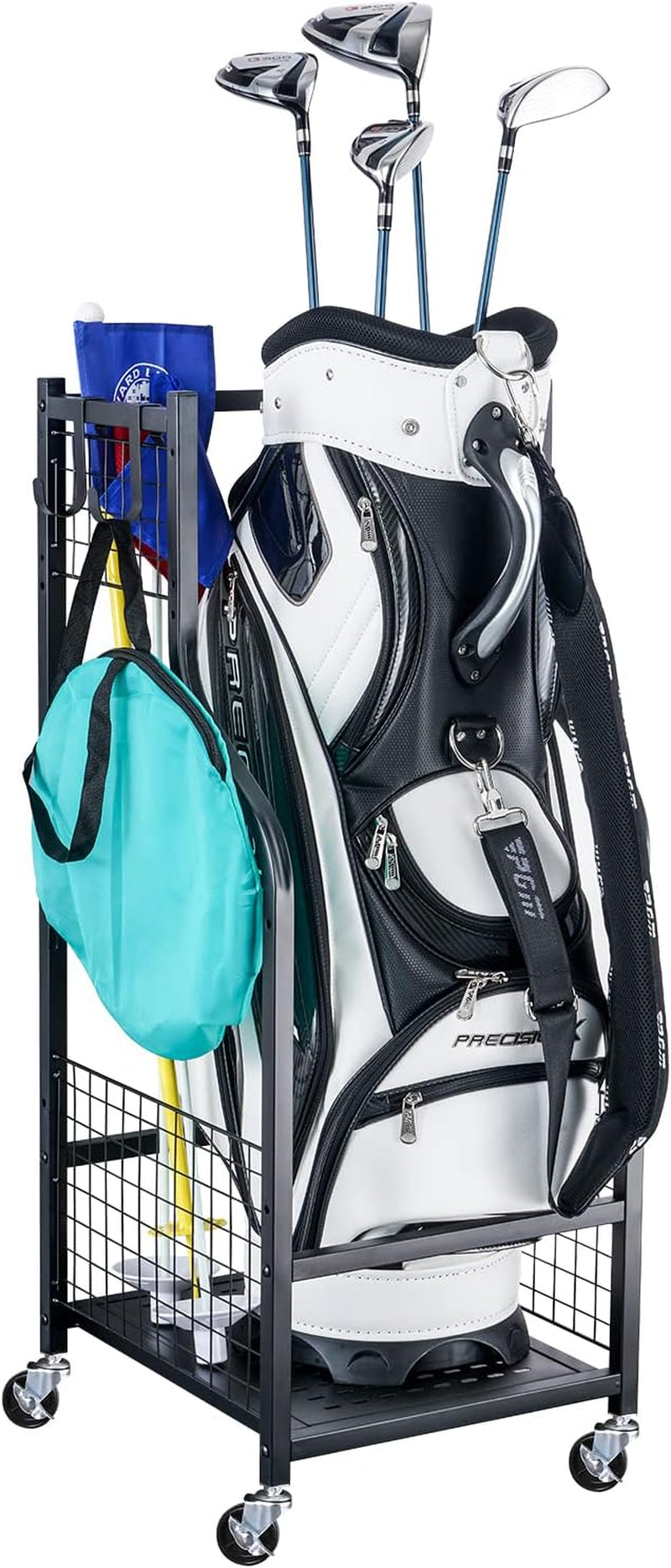 Mythinglogic Golf Storage Organizer: Premium Garage Rack for Golf Bags and Equipment